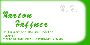 marton haffner business card
